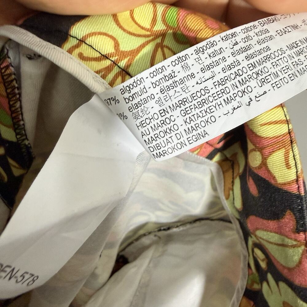 ZARA Bold Print Floral Flare Pants Retro 70s Style Hippie Boho Fun Print M NEW - Picture 6 of 6